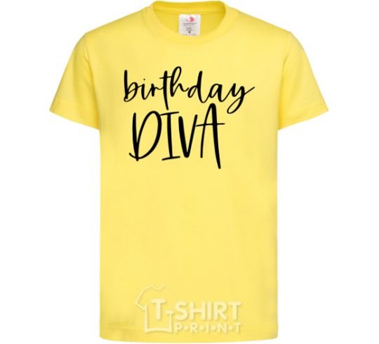 Детская футболка Birthday diva Лимонный фото