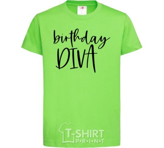 Детская футболка Birthday diva Лаймовый фото