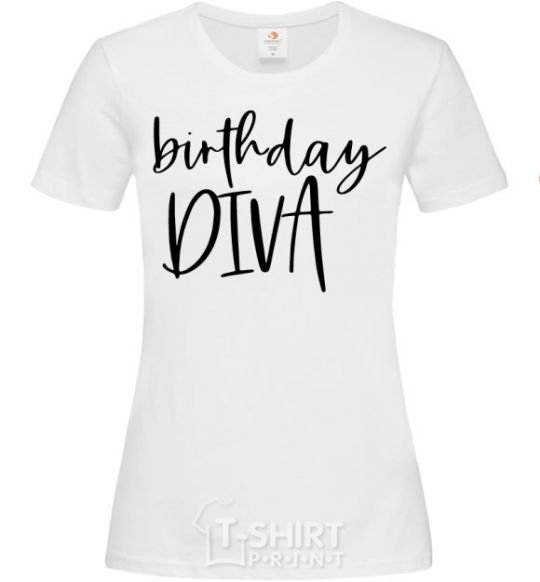 Женская футболка Birthday diva Белый фото