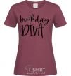 Women's T-shirt Birthday diva burgundy фото