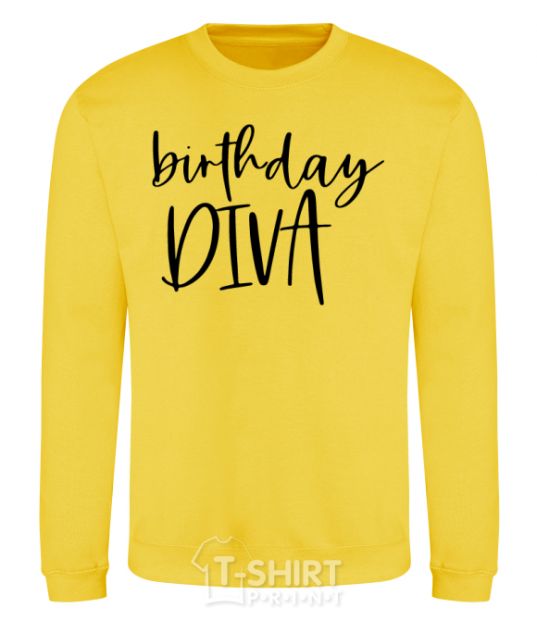 Sweatshirt Birthday diva yellow фото