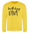 Sweatshirt Birthday diva yellow фото