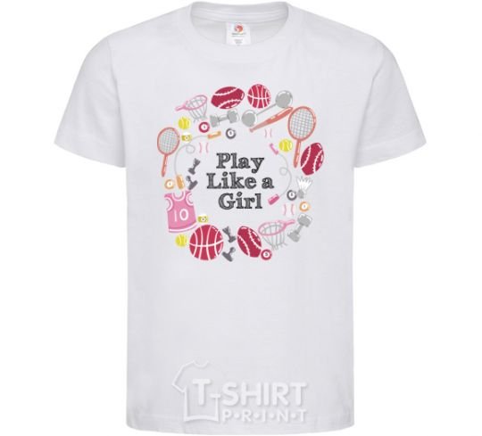Kids T-shirt Play like a girl White фото