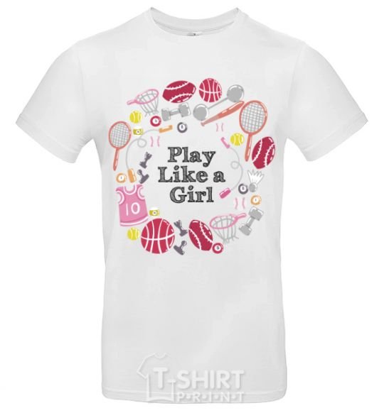 Мужская футболка Play like a girl Белый фото