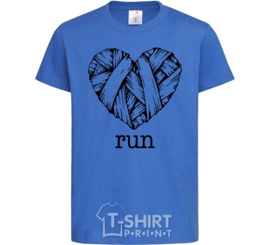 Детская футболка Heart run Ярко-синий фото