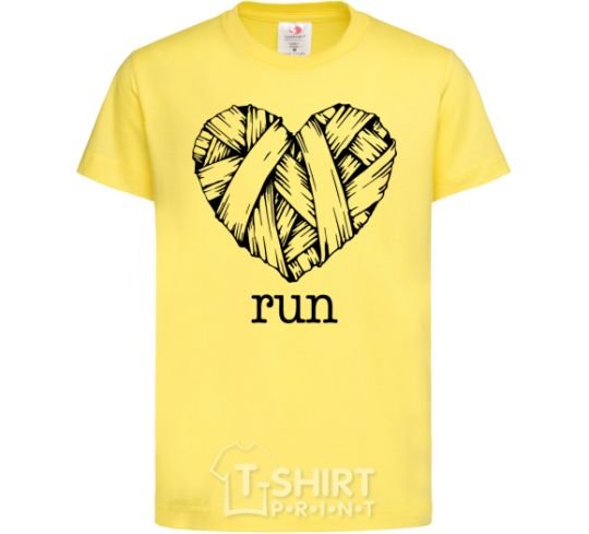 Детская футболка Heart run Лимонный фото