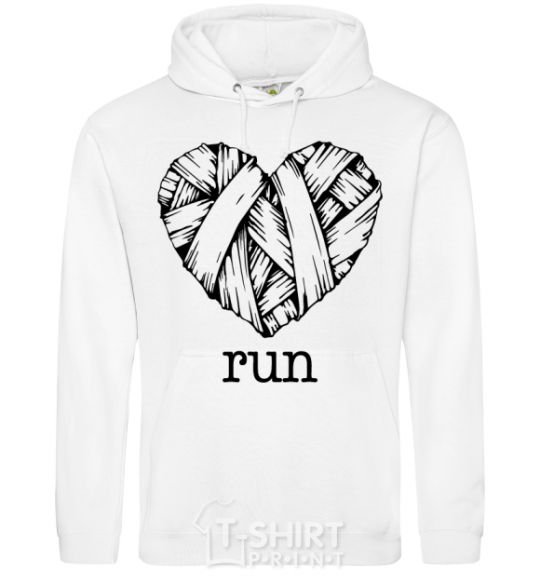 Men`s hoodie Heart run White фото