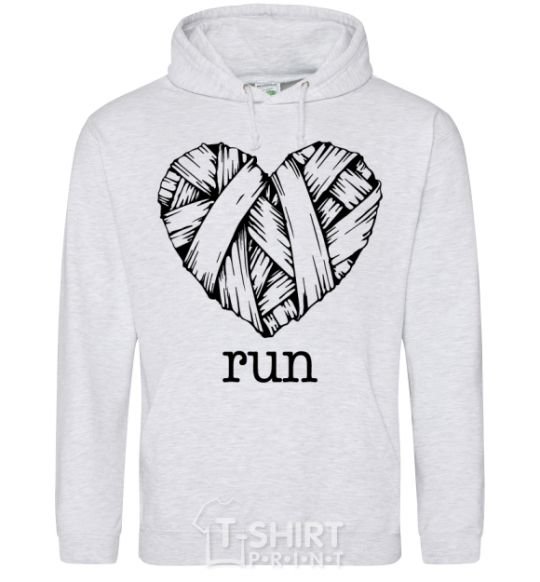 Men`s hoodie Heart run sport-grey фото