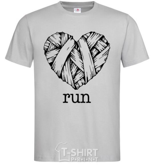 Men's T-Shirt Heart run grey фото