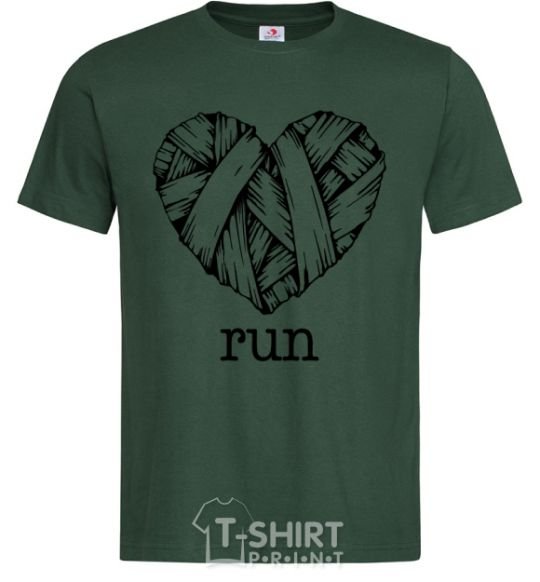Men's T-Shirt Heart run bottle-green фото