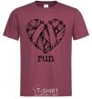 Men's T-Shirt Heart run burgundy фото