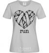 Women's T-shirt Heart run grey фото