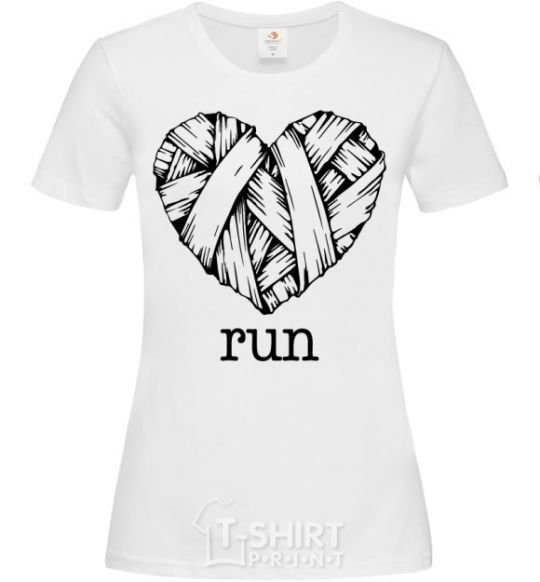 Women's T-shirt Heart run White фото