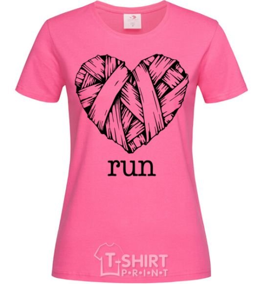 Women's T-shirt Heart run heliconia фото