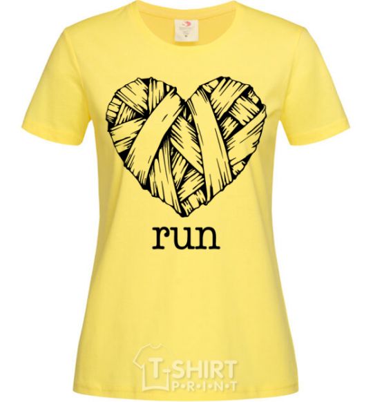 Women's T-shirt Heart run cornsilk фото