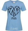 Women's T-shirt Heart run sky-blue фото