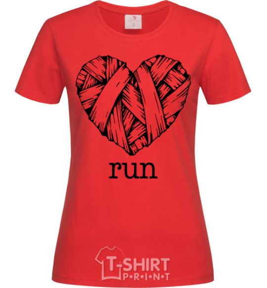 Women's T-shirt Heart run red фото