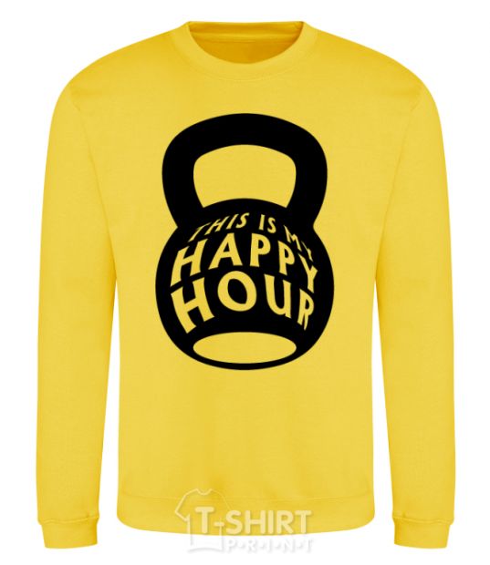 Sweatshirt This is my happy hour weight yellow фото