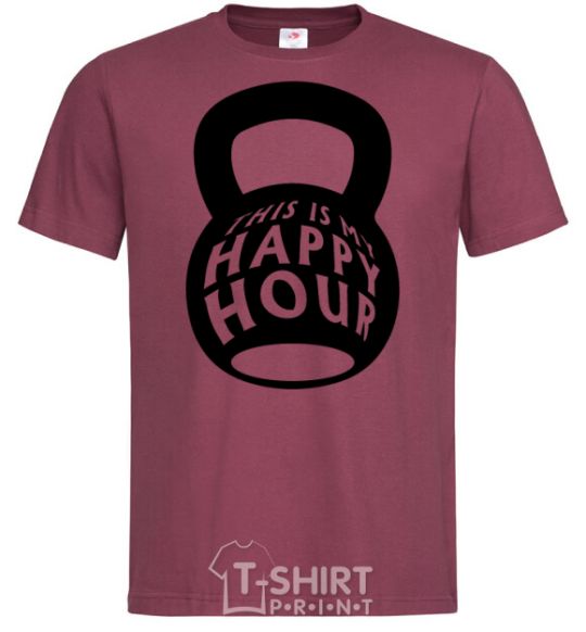 Men's T-Shirt This is my happy hour weight burgundy фото