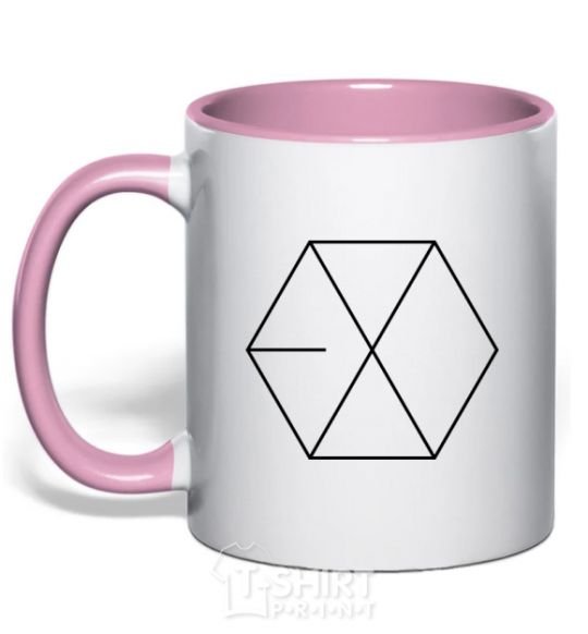 Чашка с цветной ручкой EXO logo Нежно розовый фото