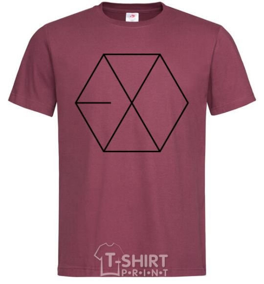 Men's T-Shirt EXO logo burgundy фото