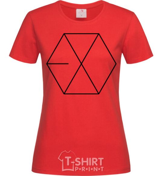 Женская футболка EXO logo Красный фото