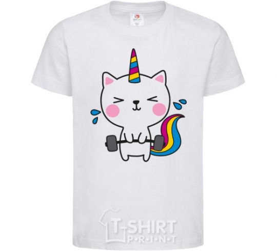 Kids T-shirt Deadlift unicorn White фото