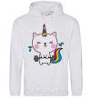 Men`s hoodie Deadlift unicorn sport-grey фото