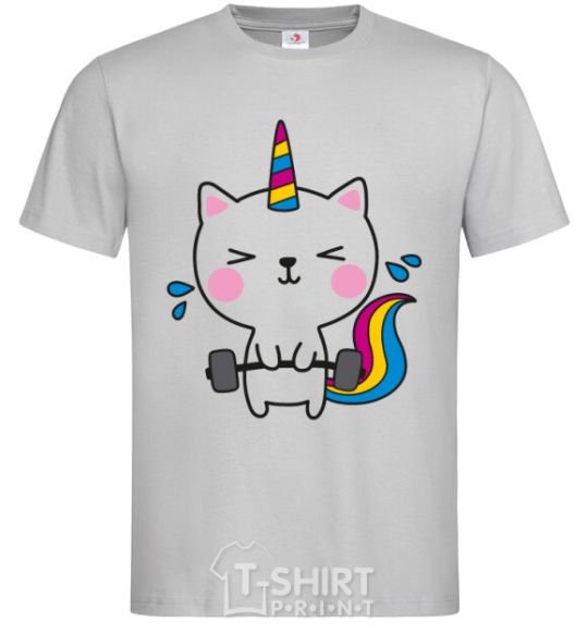 Men's T-Shirt Deadlift unicorn grey фото