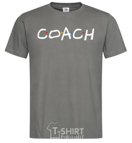 Men's T-Shirt Coach friends style dark-grey фото