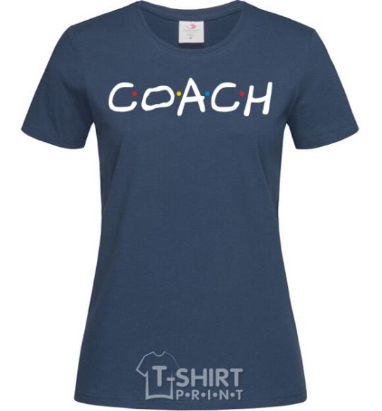 Women's T-shirt Coach friends style navy-blue фото