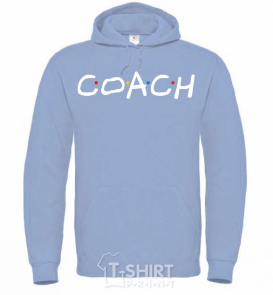 Men`s hoodie Coach friends style sky-blue фото