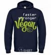 Мужская толстовка (худи) Faster stronger vegan lettering Темно-синий фото