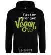 Мужская толстовка (худи) Faster stronger vegan lettering Черный фото