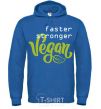 Мужская толстовка (худи) Faster stronger vegan lettering Сине-зеленый фото