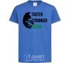 Kids T-shirt Faster stronger vegan gorilla royal-blue фото