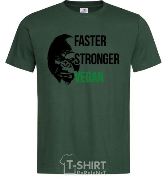 Мужская футболка Faster stronger vegan gorilla Темно-зеленый фото