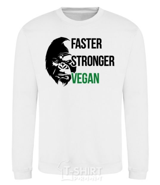 Свитшот Faster stronger vegan gorilla Белый фото