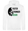 Men`s hoodie Faster stronger vegan gorilla White фото