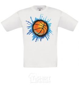 Kids T-shirt Баскетбольный мяч брызги White фото