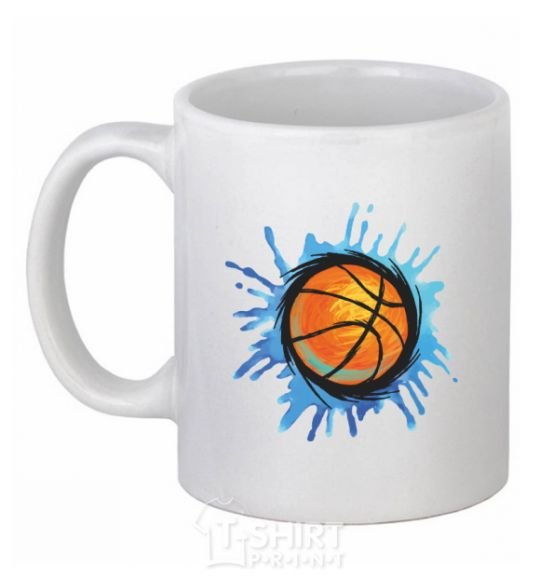 Ceramic mug Баскетбольный мяч брызги White фото