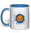 Mug with a colored handle Баскетбольный мяч брызги royal-blue фото