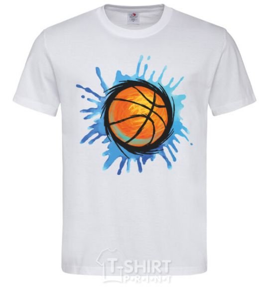 Мужская футболка Баскетбольный мяч брызги Белый фото