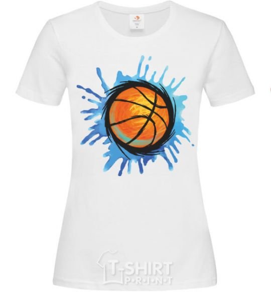 Women's T-shirt Баскетбольный мяч брызги White фото