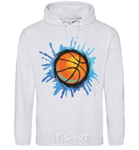 Men`s hoodie Баскетбольный мяч брызги sport-grey фото