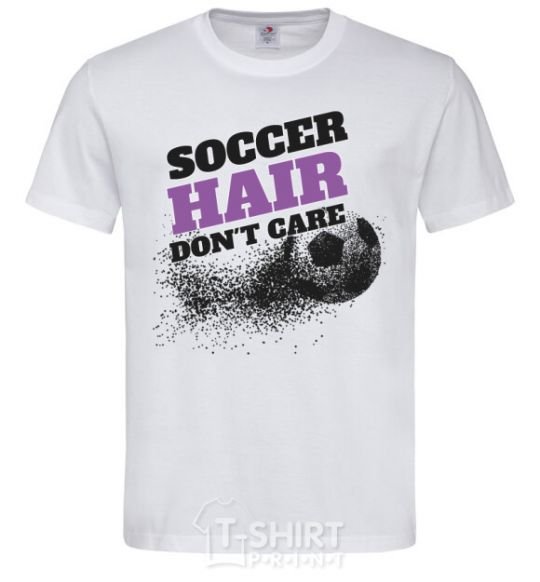 Мужская футболка Soccer hair don't care Белый фото