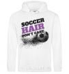 Men`s hoodie Soccer hair don't care White фото