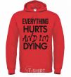 Men`s hoodie Everything hurts and i'm dying bright-red фото