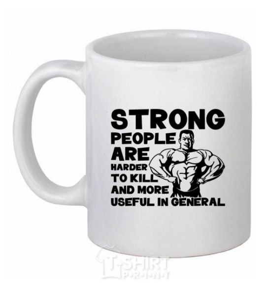 Ceramic mug Strong people White фото