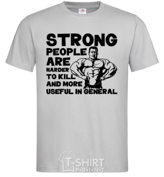 Мужская футболка Strong people Серый фото